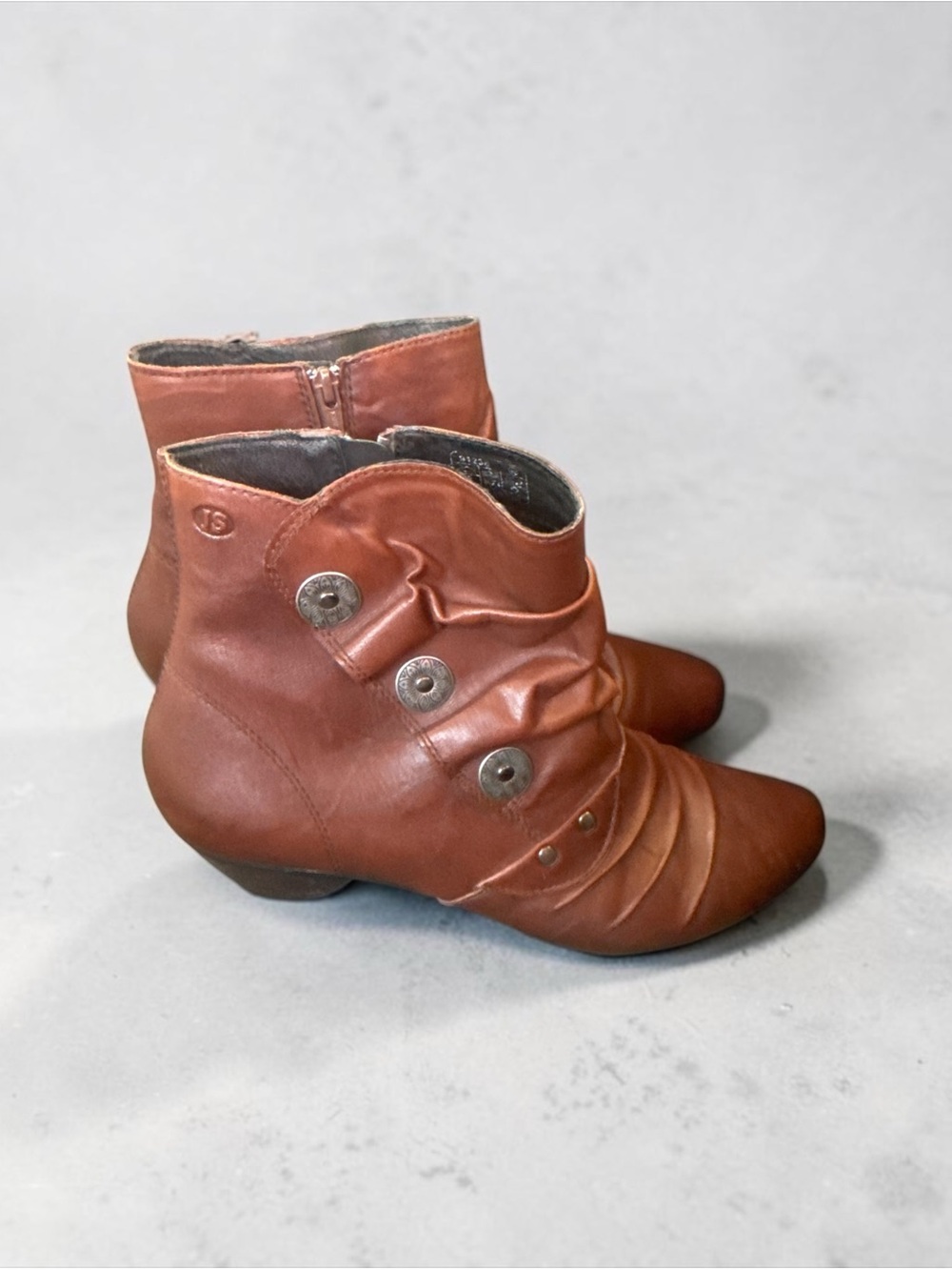 Josef Seibel Women's Brown Leather Button Ankle Boots Euro 40/US 9 -9.5